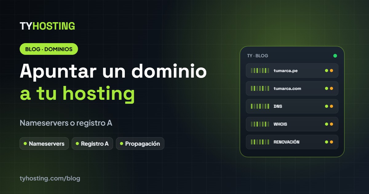 Cómo apuntar un dominio a tu hosting: dos métodos - Blog TyHosting