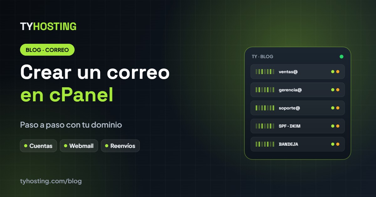 Cómo crear un correo corporativo en cPanel paso a paso - Blog TyHosting
