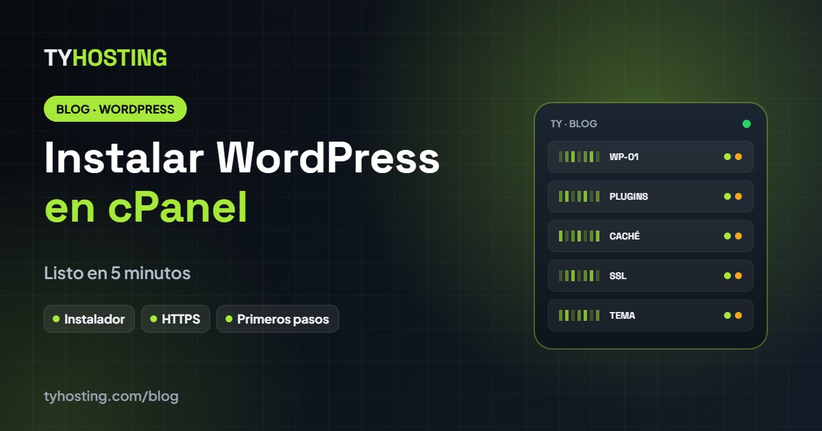Cómo instalar WordPress en cPanel en 5 minutos - Blog TyHosting