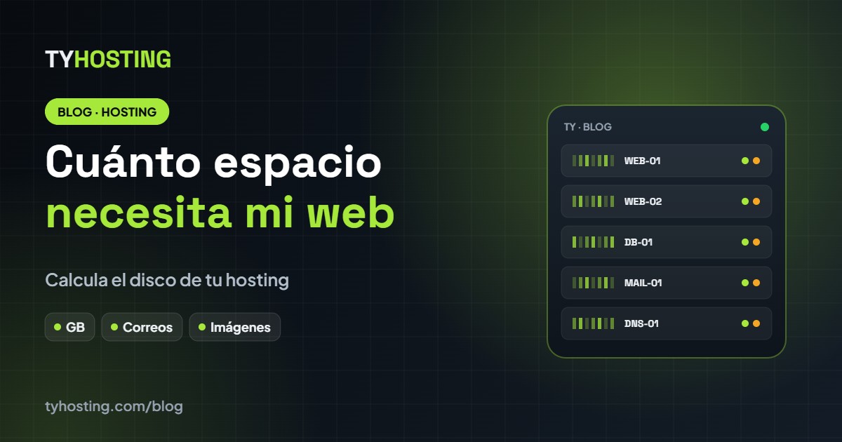 Cuánto espacio de hosting necesita mi página web - Blog TyHosting