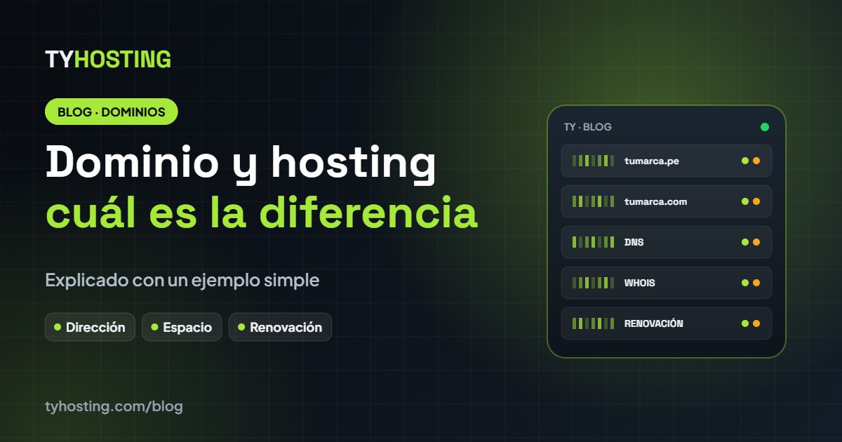Diferencia entre dominio y hosting, explicada fácil - Blog TyHosting