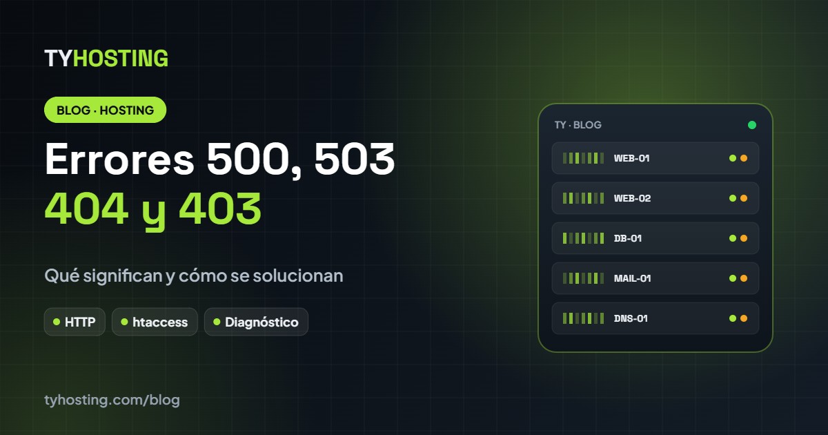 Errores 500, 503, 404 y 403: qué significan y cómo solucionarlos - Blog TyHosting