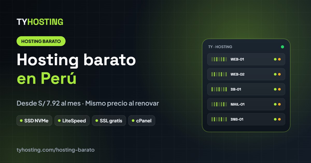 Hosting barato en Perú desde S/ 7.92 al mes - TyHosting