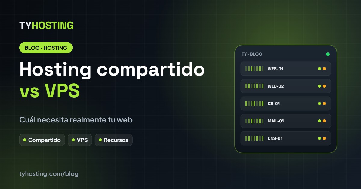 Hosting compartido vs VPS: cuál necesita tu web - Blog TyHosting