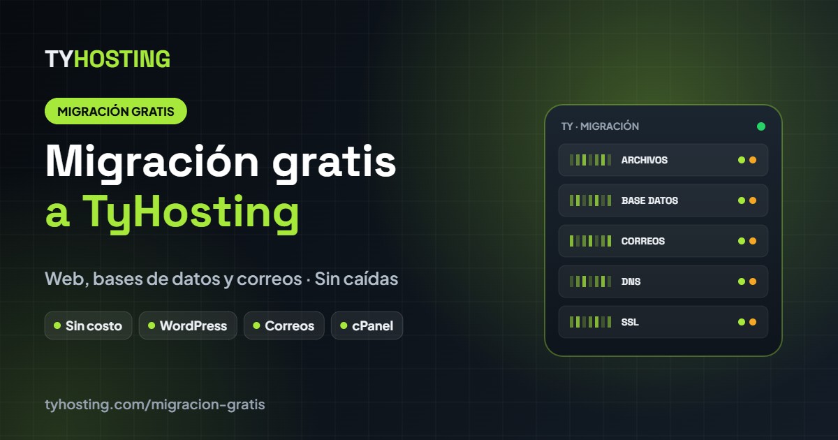 Migración gratis de hosting a TyHosting