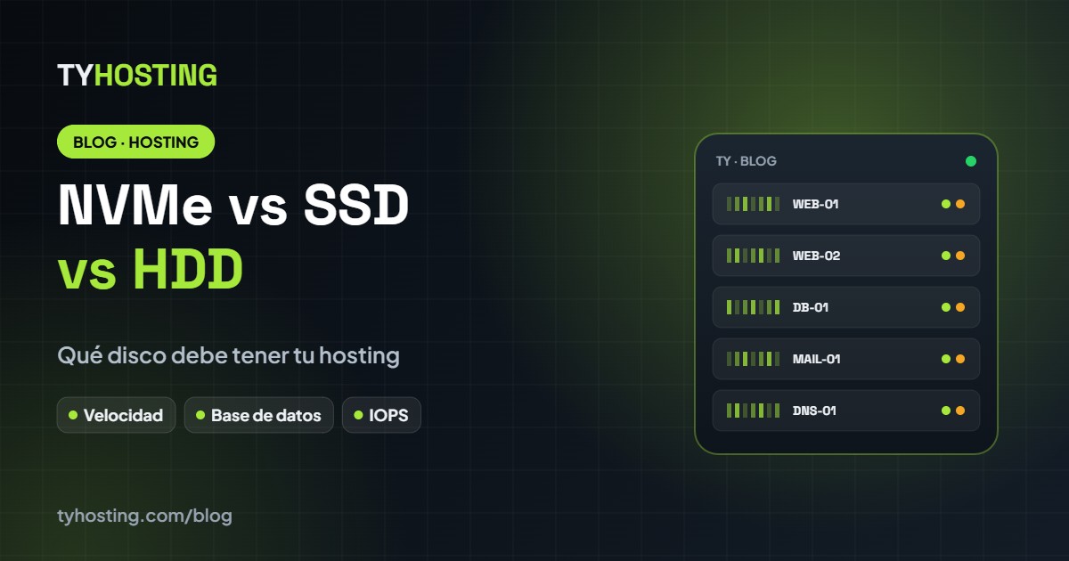 NVMe vs SSD vs HDD: qué disco debe tener tu hosting - Blog TyHosting