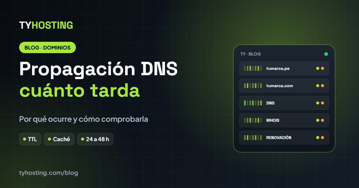 Propagación DNS: cuánto tarda y cómo comprobarla - Blog TyHosting
