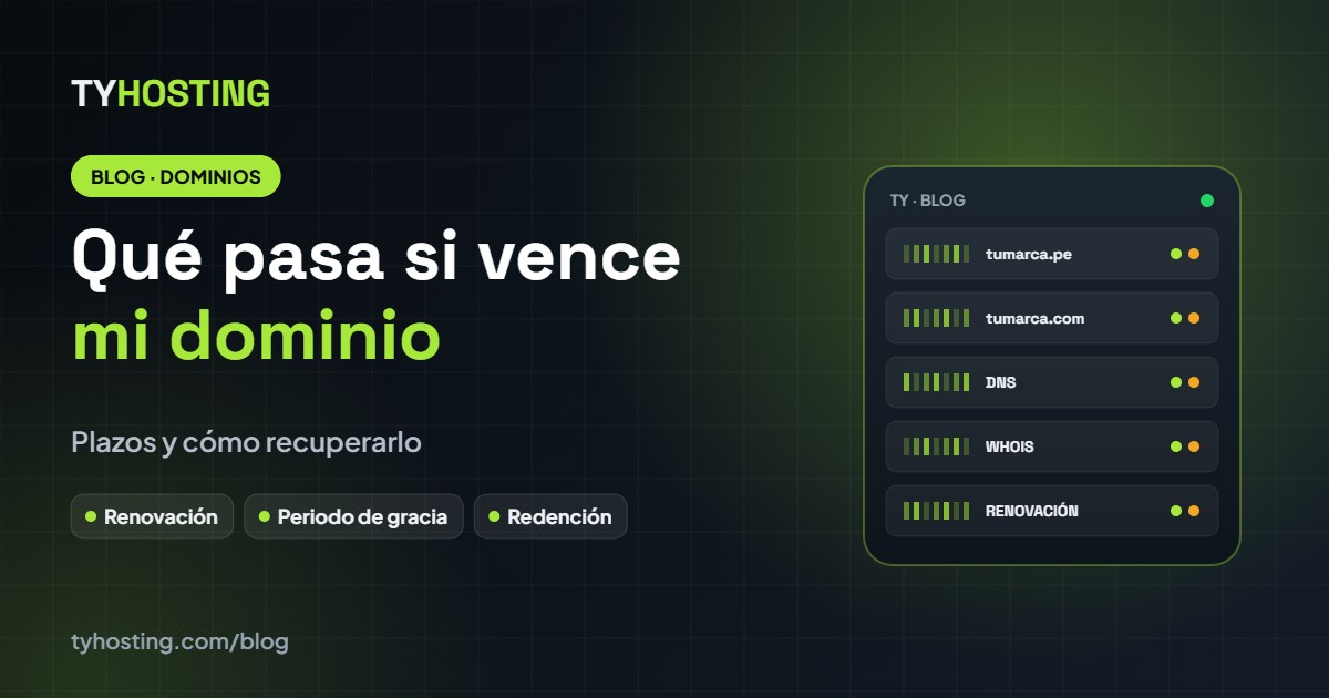 Qué pasa si vence mi dominio y cómo recuperarlo - Blog TyHosting