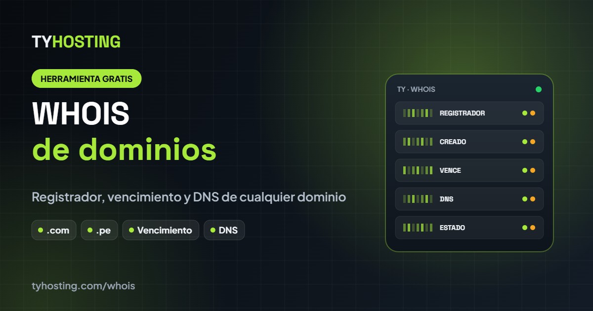 WHOIS de dominios gratis - TyHosting